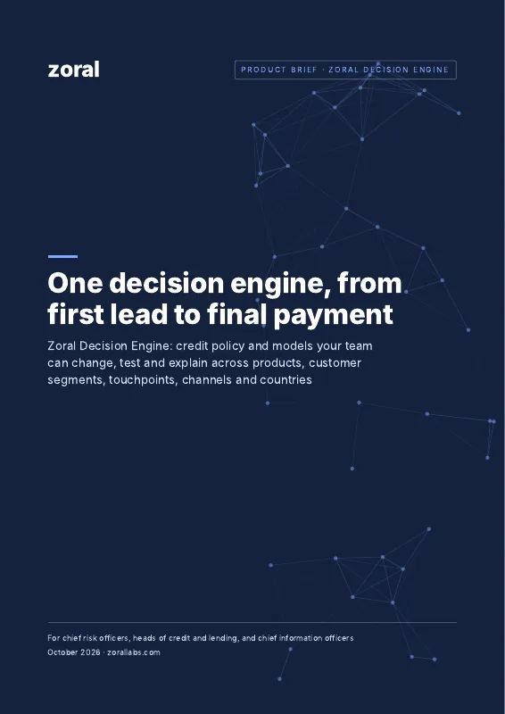 Cover of the Zoral Decision Engine product brief